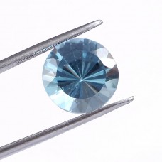 Sky blue topaz 12mm round diamond shape facet 6.25 cts